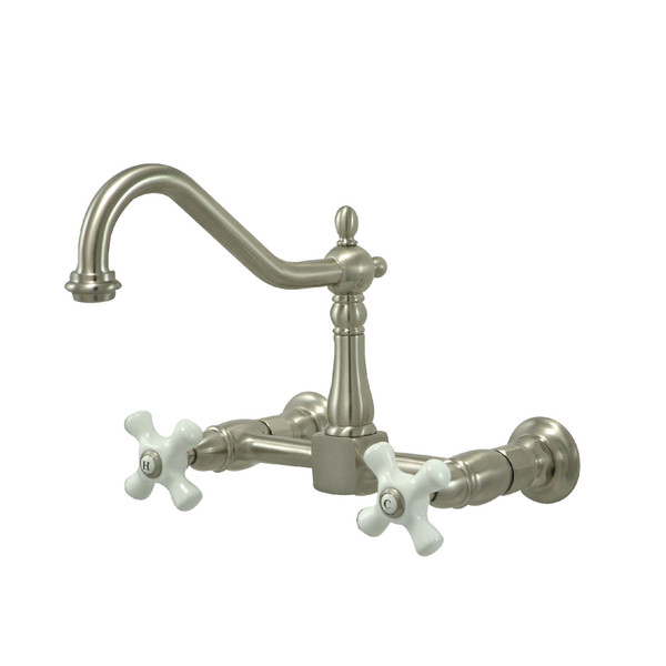Heritage KS1248PX 2-Handle 8-Inch Wall Mount Kitchen Faucet KS1248PX